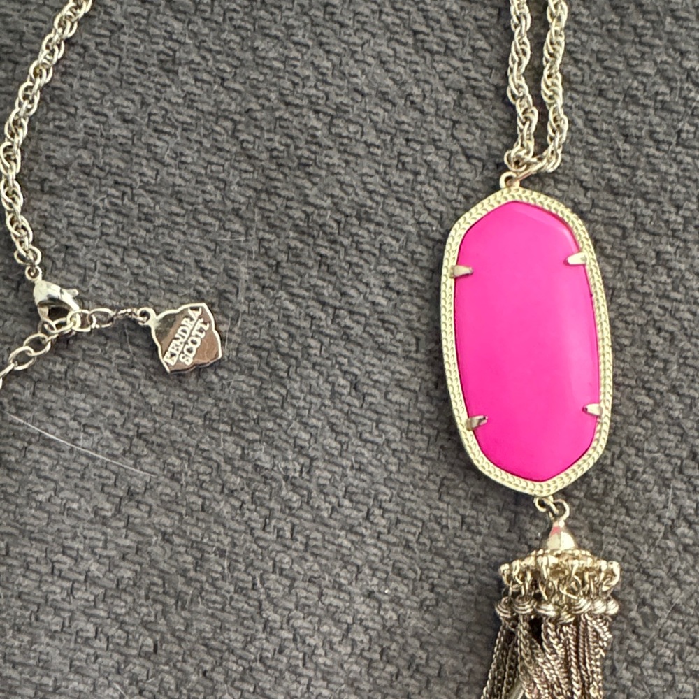 Kendra Scott Rayne Gold and Pink Pendant Necklace - Picture 2 of 8
